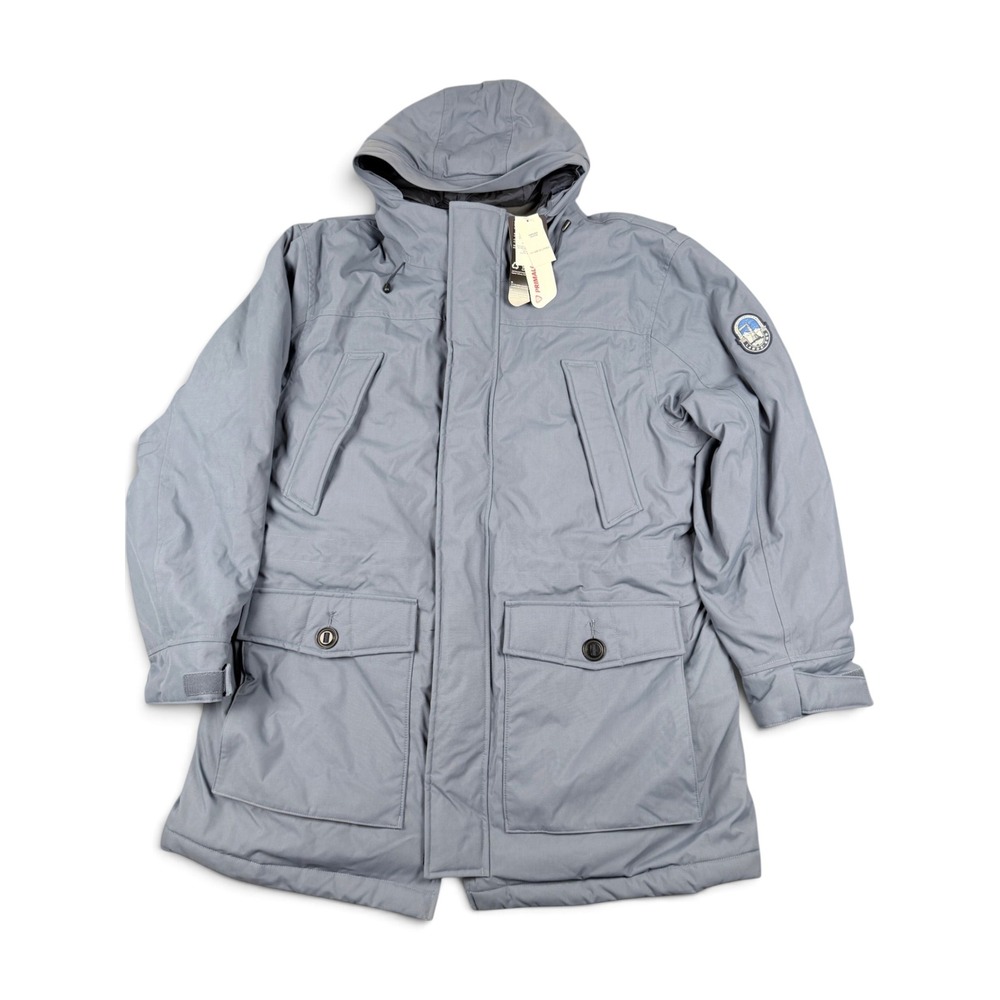 Lands End Mens Expedition Parka Blue 600 Down Primaloft Hooded Jacket XL 46-48